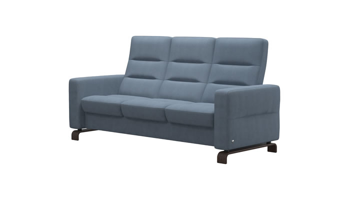 Stressless Wave 3 Seater Sofa in Yoredale Light Blue Fabric